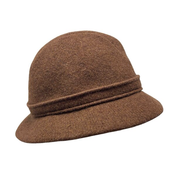 Kangol Design Tweed Wool Brown Fedora Walking Hat Cap 7 1/4 Vtg Retro England - Picture 3 of 8